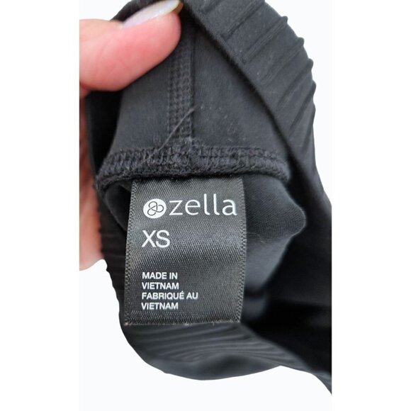 Zella Leggings Womens XS 0 2 4 Black Mid Rise Cross Over Waist Band Cropped NEW - Picture 6 of 9